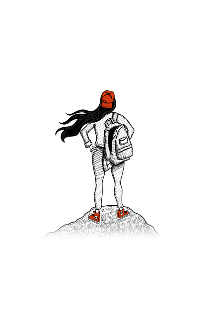 Ai Generiert, Mädchen, Natur, Rucksack