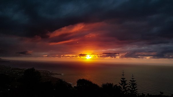 Tenerife, Solnedgang, Himmel, Tusmørke
