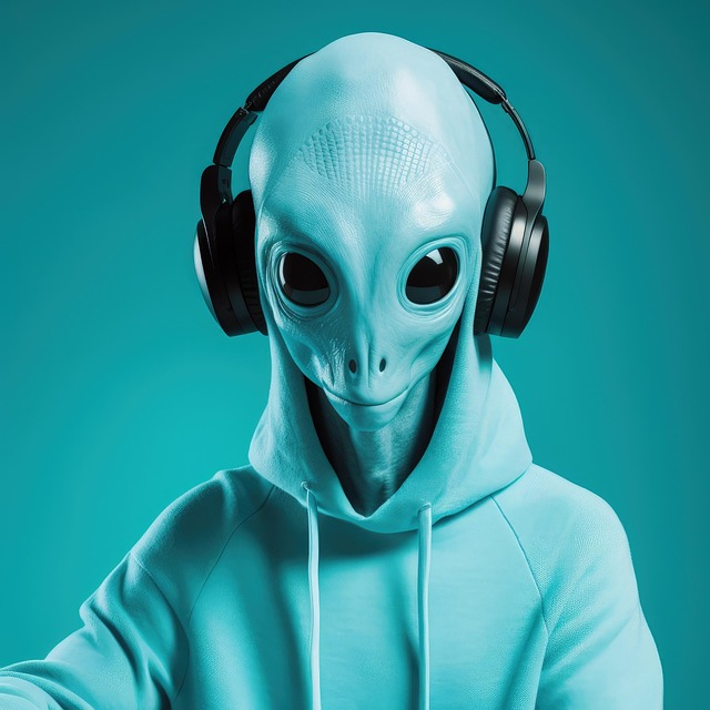 Free alien cyan blue illustration