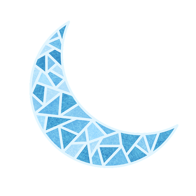 Free handdrawn blue halfmoon illustration