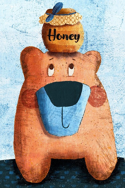 Free cute bear honey illustration