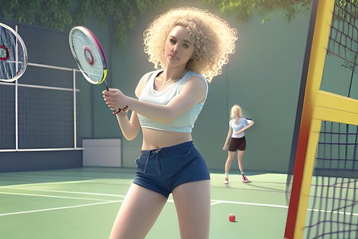 Free Tennis Girl illustration and picture