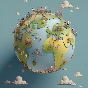Free Traffic Turnaround Bicycles illustration and picture