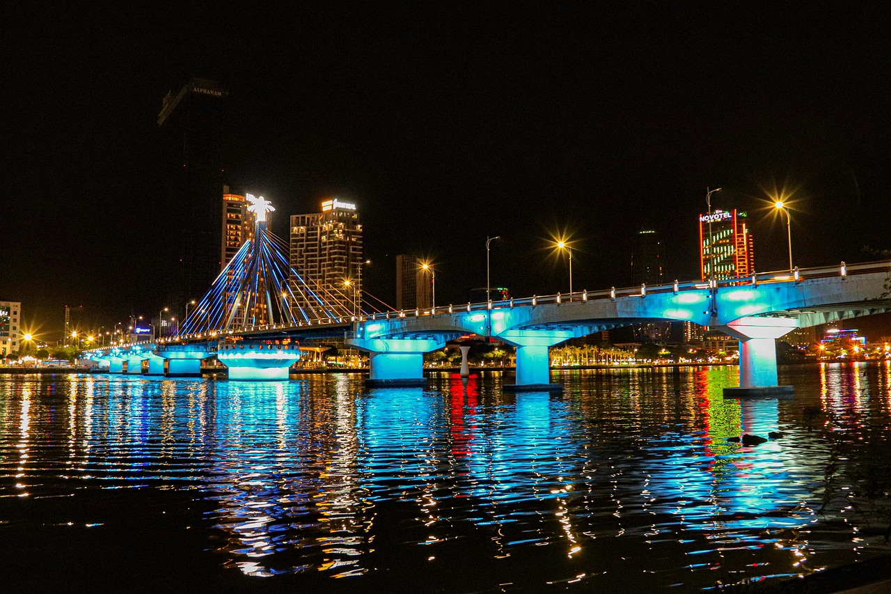 Night Bridge Scenery Shimmering Free Photo On Pixabay Pixabay