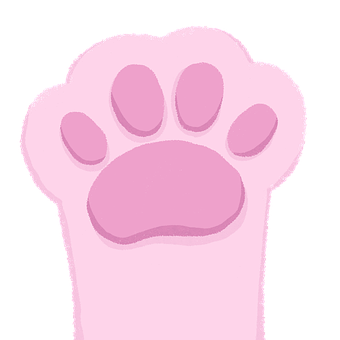 Rosa Pote, Paw Print, Kattepote, Cat
