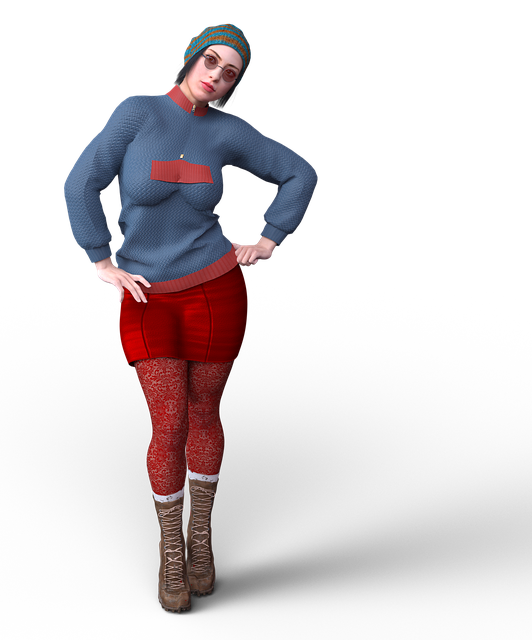 Free girl beanie boots illustration