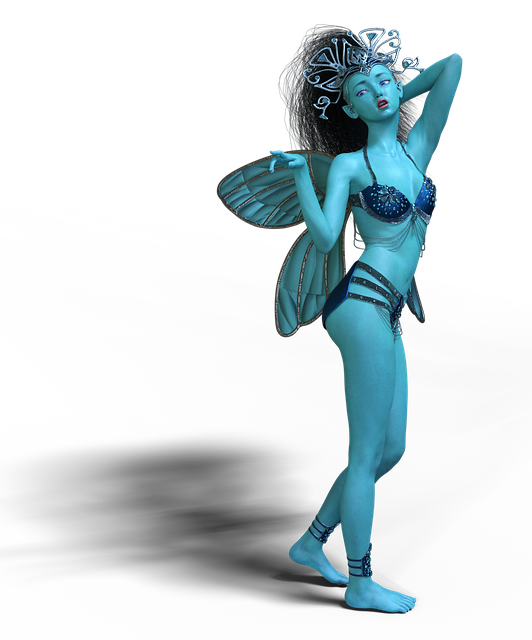 Free fairy girl walking illustration