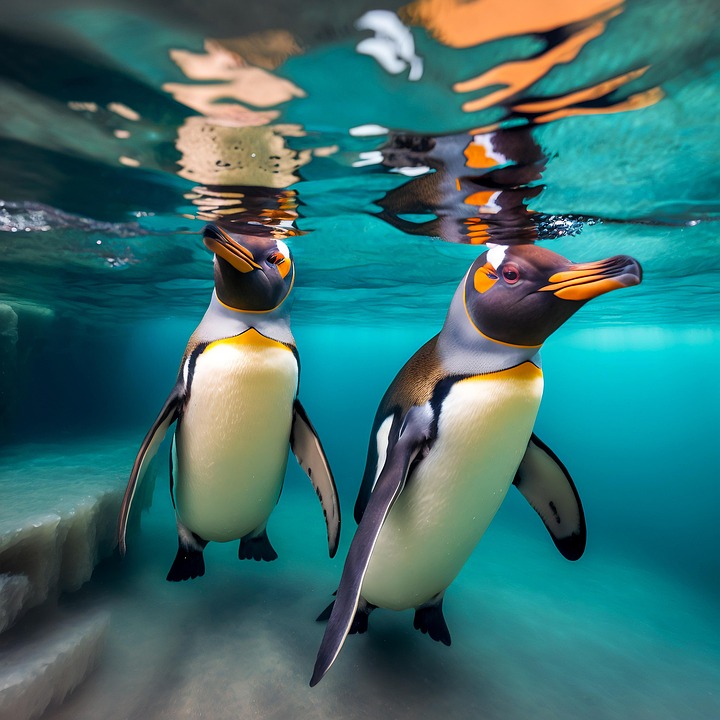 Pingüinos Nadar Agua - Imagen gratis en Pixabay - Pixabay