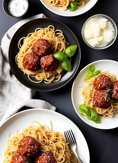 Free ai generated spaghetti meatball illustration