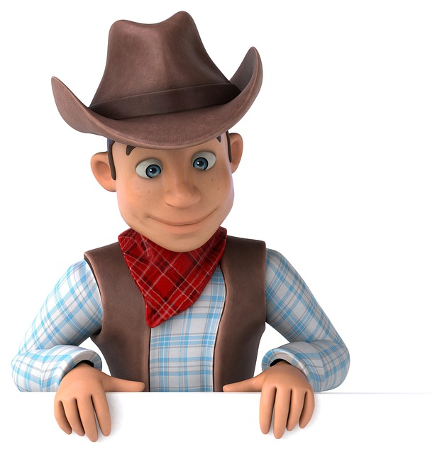 Free cowboy farmer 3d render illustration