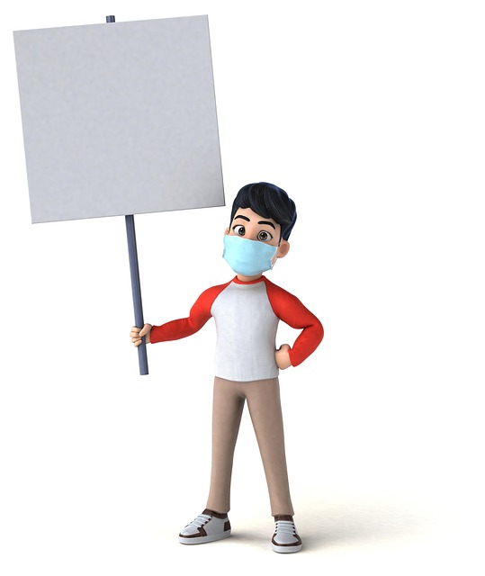 Free boy coronavirus mask illustration