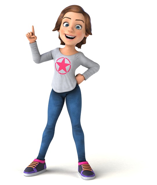 Free woman 3d fun illustration