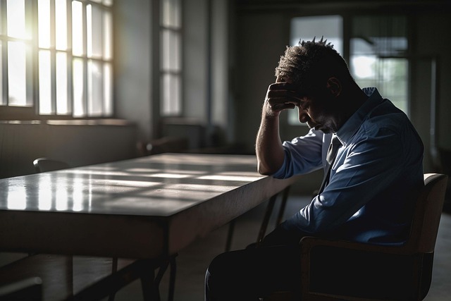 Free man depression exhaustion illustration
