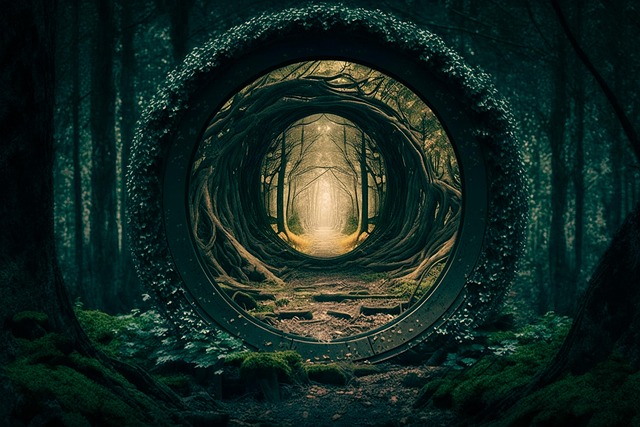Free ai generated portal forest illustration