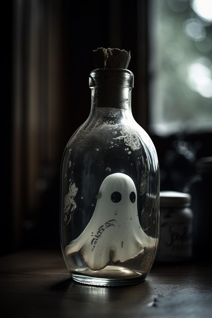 Free glass bottle transparency ghost illustration