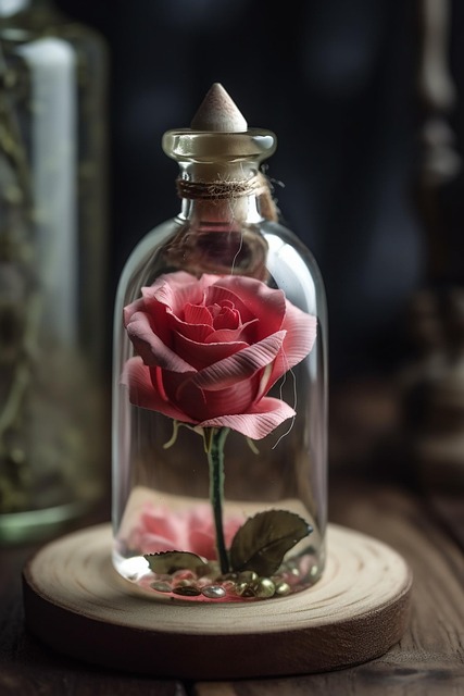 Free Rose Glass Bottle photo and picture