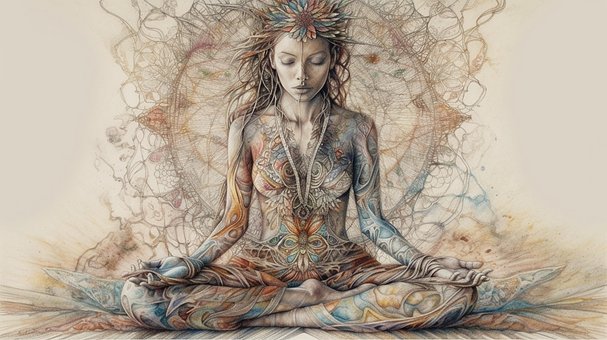 Ai Gerado, Mulher, Meditação, Ioga