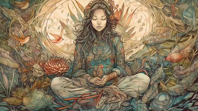 Free ai generated woman yoga illustration