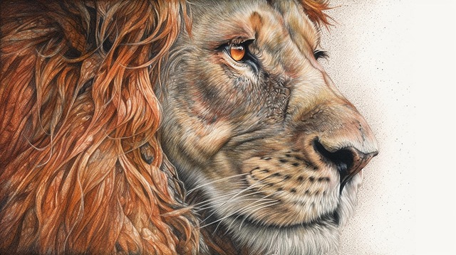 Free lion portrait zoo illustration