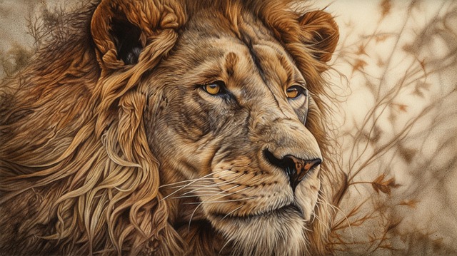 Free lion portrait zoo illustration