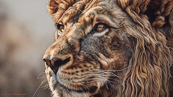 Free Lion Portrait illustration and picture