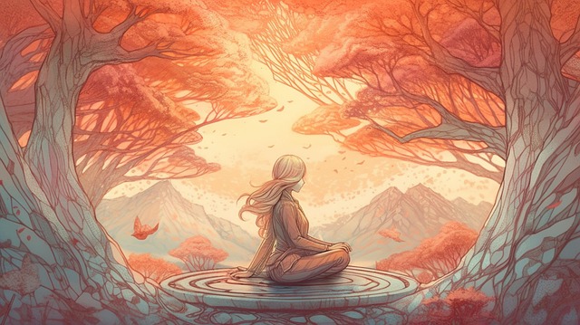 Free meditation breath yoga illustration