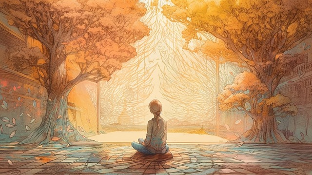 Free meditation breath yoga illustration
