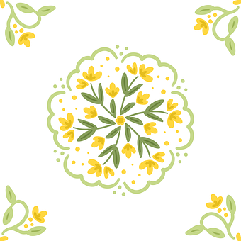 Hånd Tegnet, Symmetrisk, Deco, Blomster
