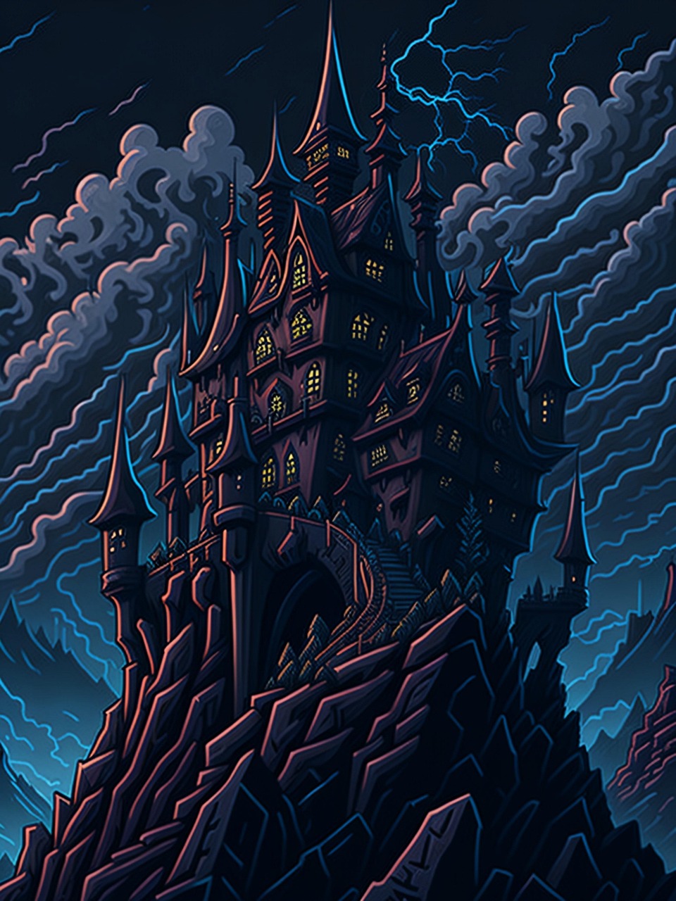 Download free HD stock image of Castle Halloween Free castle halloween gruesome illustration