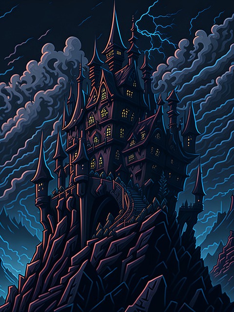 Free castle halloween gruesome illustration