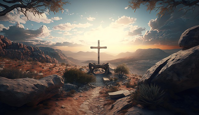 Free jesus church cross christian illustration