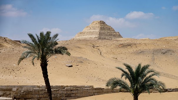 Pyramide, Egypten, Palme Træ, Ørken