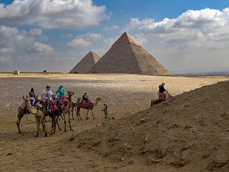 Cairo, Ägypten, Pyramide, Kamele