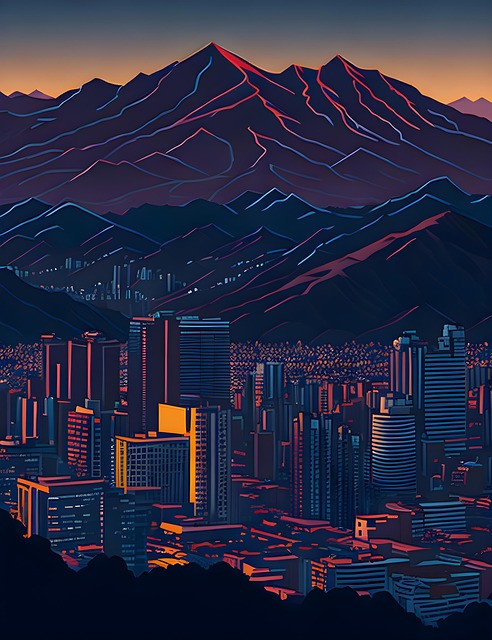 Free ai generated mountains sunrise illustration