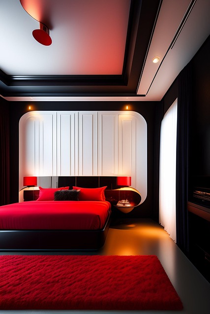 Bett, Schlafzimmer, Design, Mauer