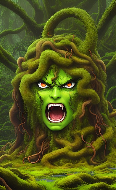 Free ai generated woman monster illustration
