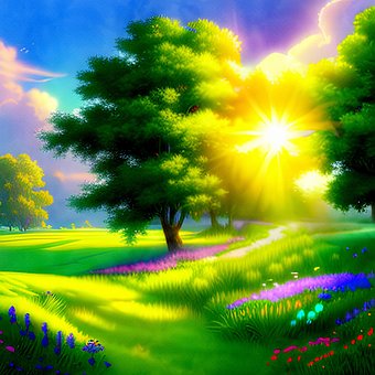Free Meadow Sunlight illustration and picture