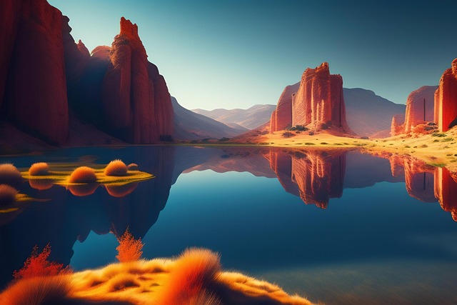 Download free HD stock image of Ai Generated Mountains Free ai generated mountains canyon illustration