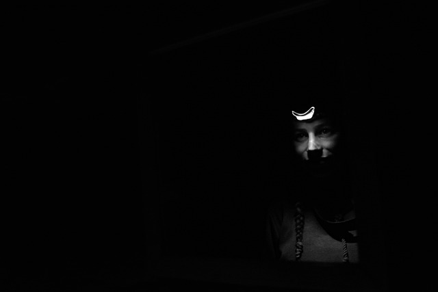 Free Black And White Light In The Dark photo and picture
