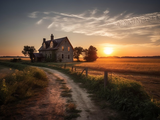Casa De Campo Atardecer Rural - Foto gratis en Pixabay