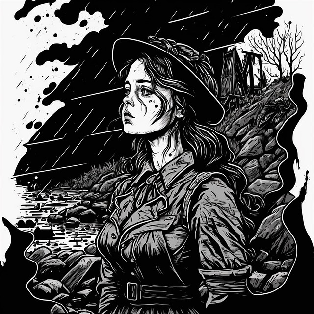 Free ai generated girl sad illustration