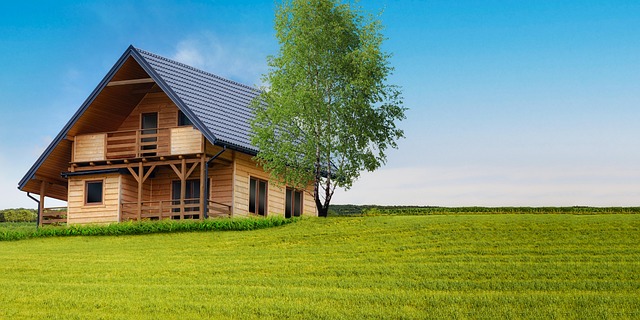 Free wooden house summer house highlander's cottage illustration