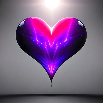 Сердце, Розовый, Фиолетовый