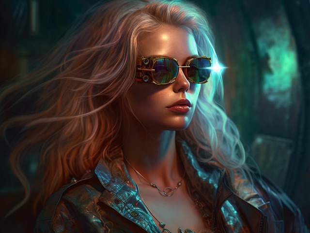 Free woman future sunglasses illustration