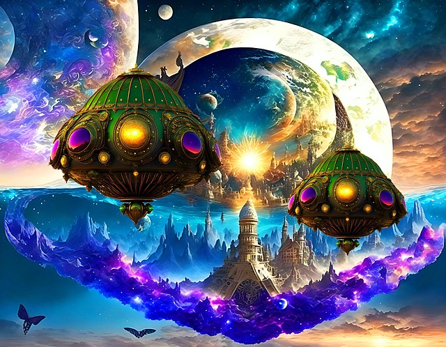 Free ufo spaceship multiverse illustration