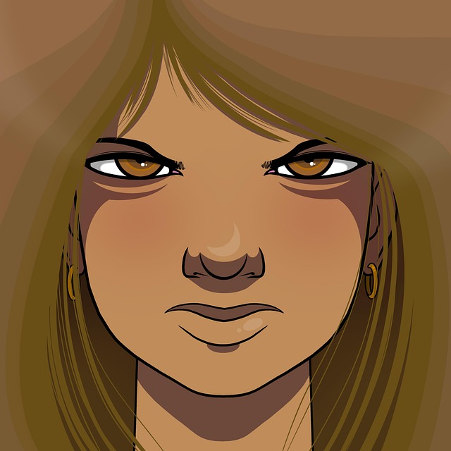Free girl angry kid illustration