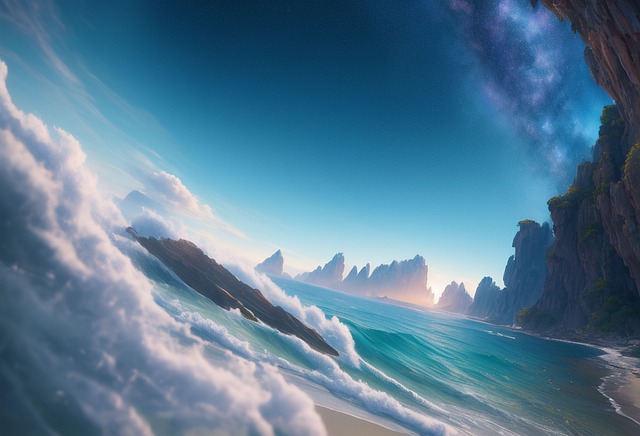 Free ai generated ocean tropical island illustration