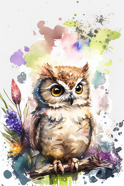 Download Owl, Bird, Watercolor. Royalty-Free Stock Illustration Image ...