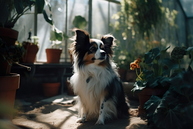 Free ai generated dog papillon illustration