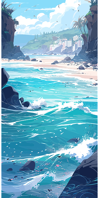 Free sea ocean beach illustration